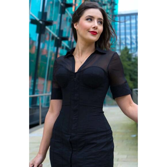 Corset Story Black Corset Shirt Dress Size M - Picture 5 of 16
